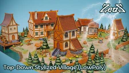 Top-Down Stylized Village (LowPoly)