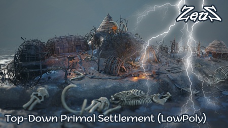Top-Down Primal Settlement (LowPoly)
