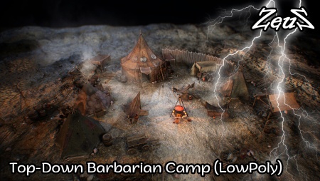 Top-Down Barbarian Camp (LowPoly)