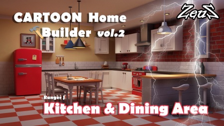 Cartoon Home Builder Vol.2 - Kitchen & Dining Area